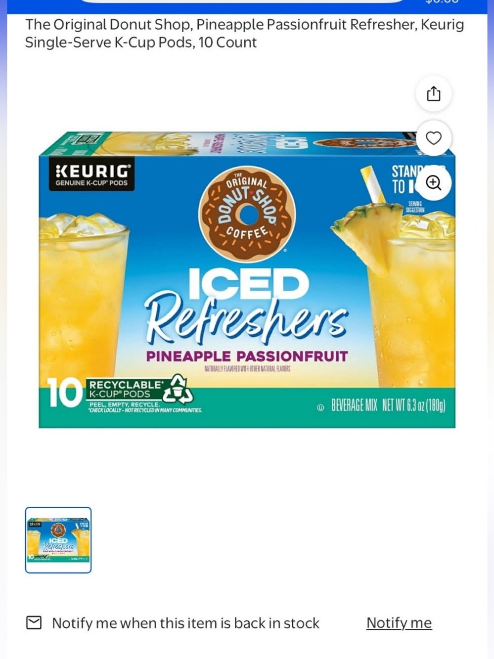 Keurig ICED REFRESHERS pineapple passion fruit 10 count
